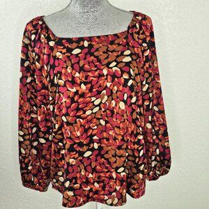 Liverpool Autumn Petals Puff Sleeve Blouse